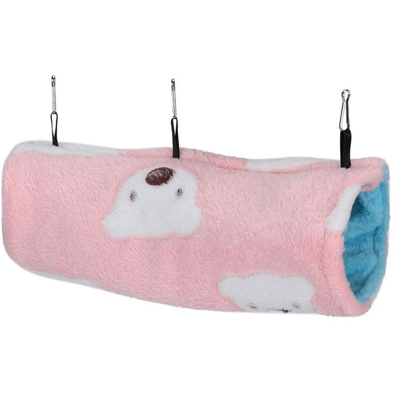 Hamster Tunnel Coton Nid Petit animal Peluche Doux Suspendu Maison Canal (Rose Petit Ours)M