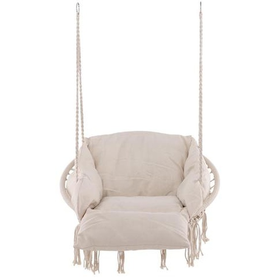 Hamtic fauteuil suspendu avec coussin blanc.