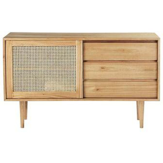 HANA  Commode en mindi massif et cannage 135 cm