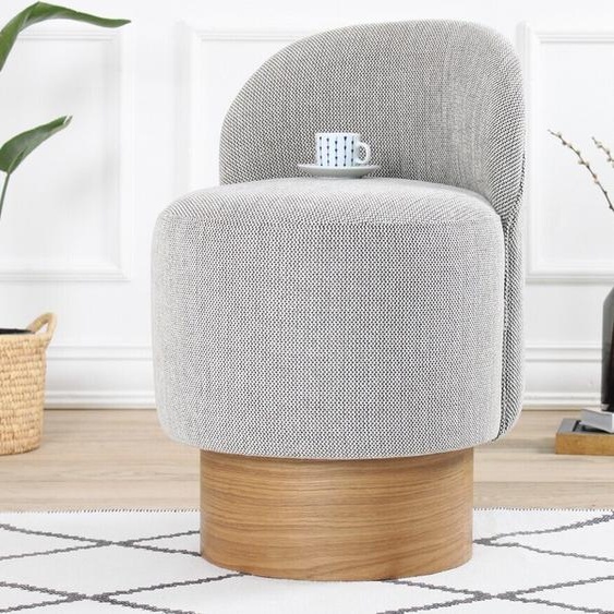 Hanah Home, Barren Puf - Grey, Pouf, 50 % COTON / 50 % LINGE, Gris, 47 x 47 x 66 cm