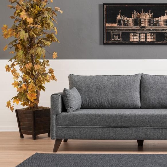 Hanah Home, Bella Sofa Bed - Grey, Canapés-lits, Canapé-lit 3 places, Gris, Polyester, 208 x 85 x 81 x cm