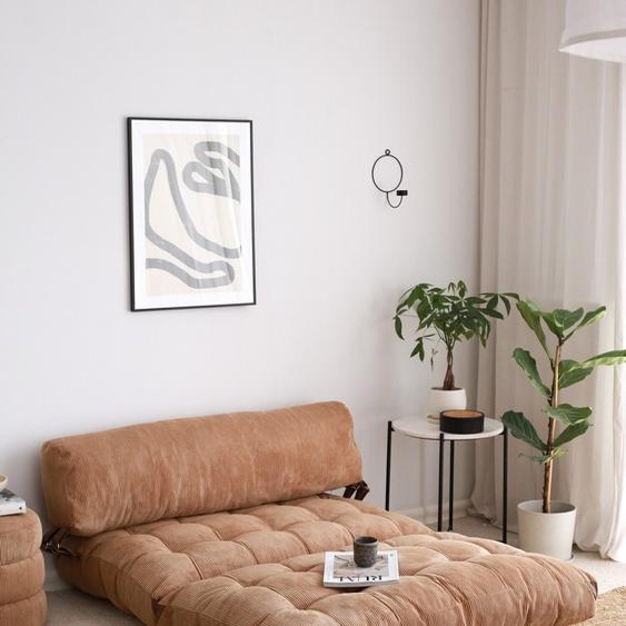 Hanah Home, Fold Kadife 2 - Camel, canapés-lits, canapés-lits 2 places, camel, velours, 120 x 79 x 75 x cm