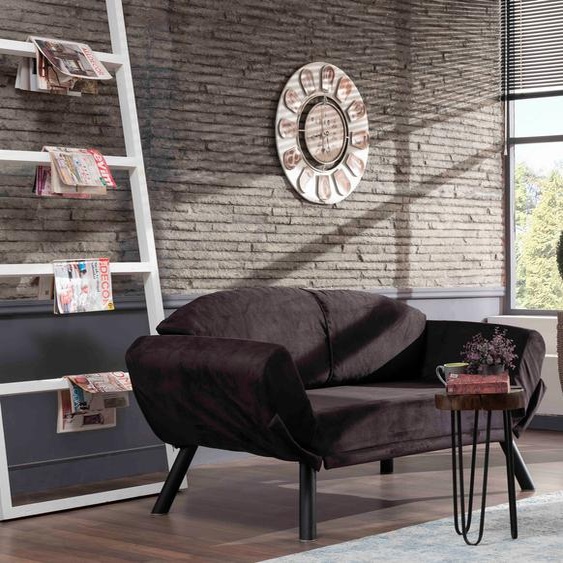 Hanah Home, Genzo- FTN1220, noir, canapés-lits, structure : 100 % métal