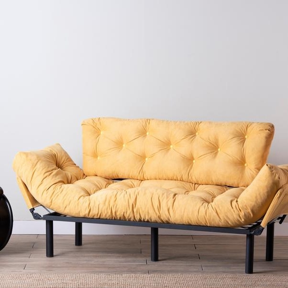 Hanah Home, Nitta- FTN1364, moutarde, canapés-lits, structure : 100 % métal