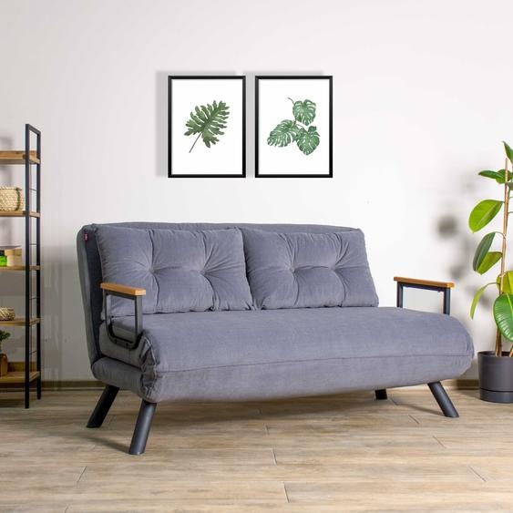 Hanah Home, Sando 2-Seater - Grey, Canapés-lits, Canapé-lit 2 places, Gris, Polyester, 133 x 78 x 78 x cm