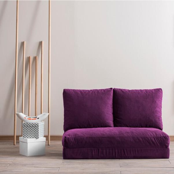 Hanah Home, Taida - Purple, Canapés-lits, Canapé-lit 2 places, Violet, Polyester, 120 x 62 x 68 x  cm