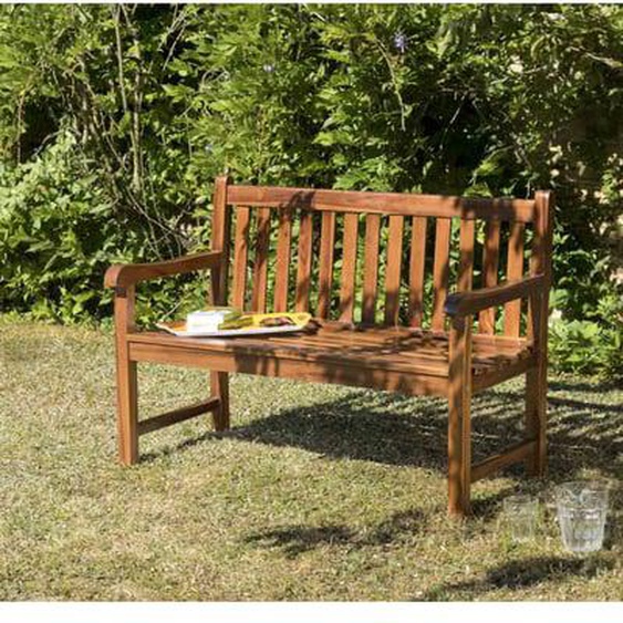 HANNA - Banc de jardin Java en bois teck huilé