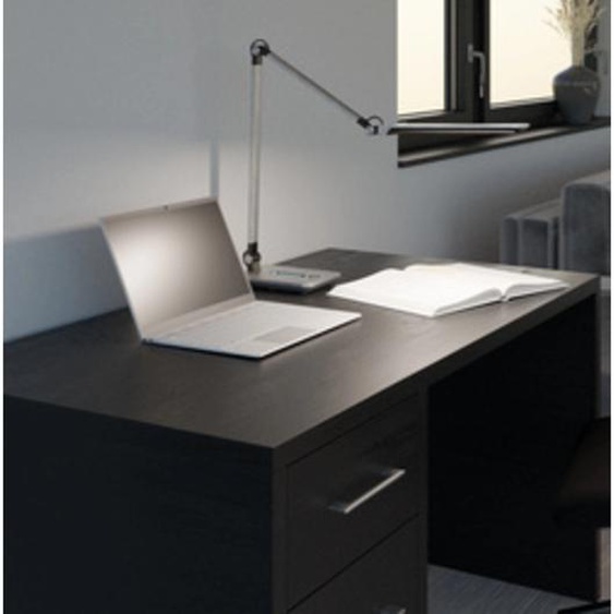 HANSA Lampe de bureau à LED Wave, socle, argent brossé