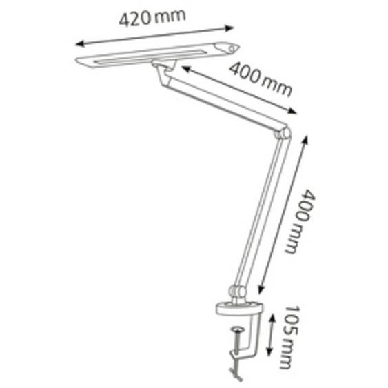 HANSA Lampe de bureau à LED Zirkon, à pince, noir