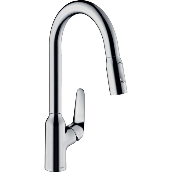 HANSGROHE Mitigeur de cuisine 220 avec douchette extractible 2 jets chromé Focus M42