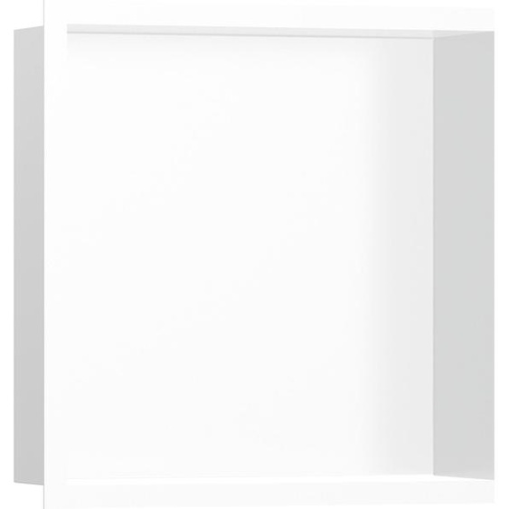 hansgrohe XtraStoris Individual, niche murale rectangulaire, blanc mat, avec cadre design 300/300/100, finition blanc mat