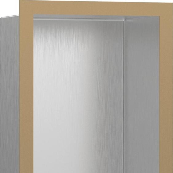 hansgrohe XtraStoris Individual, niche murale en acier inoxydable brossé avec cadre design, dimensions 300/150/100, finition bronze brossé