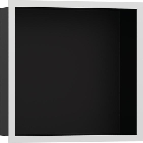 hansgrohe XtraStoris Individual, niche murale finition noir mat avec cadre design, dimensions 300/300/100, finition blanc mat
