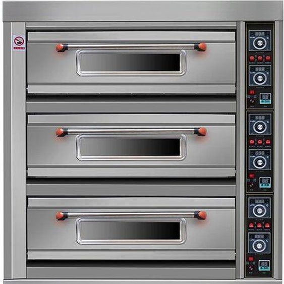 HAOYUNMA Four à gaz commercial jetable, 3 couches, 6 plateaux, électrique, pizza, Chamonix, 380V