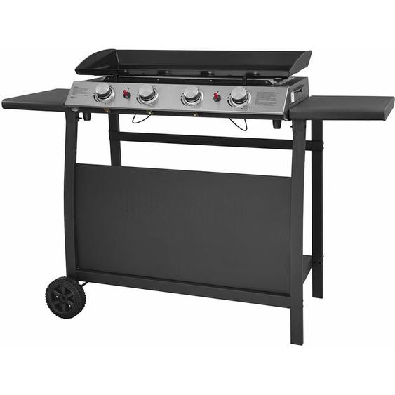 Happy Garden - Plancha au gaz valencia - 4 brûleurs 10kW + chariot