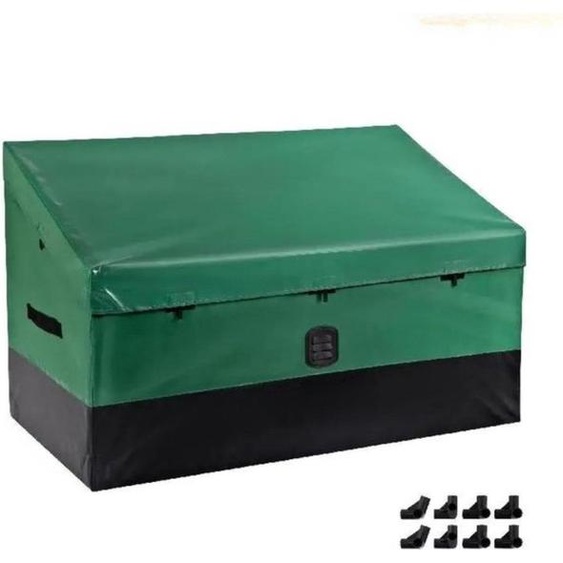 Happyment Boîte à Coussins de Tuin - Boîte de Rangement Extérieur - Résistant à leau - 100L - Noir/Gris