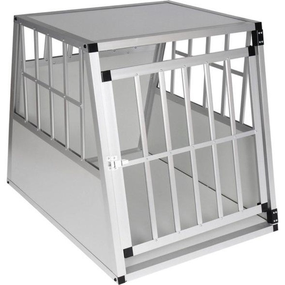 Happyment Hondenbench Diva - Caisse de voyage pour chiens - chenil de voiture - Caisse de transport - pliable - Aluminium - Blanc - 85x71x65cm