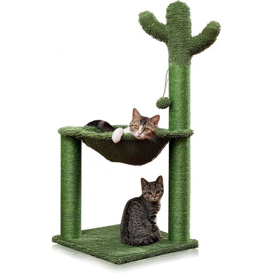 Happyment® Arbre à chat unique en forme de cactus – Hamac moelleux pour chat – Jouet pour chat – Convient aux petits chatons – 93 cm