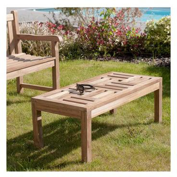 HARRIS - Table basse de jardin rectangulaire 100x50cm en bois Teck