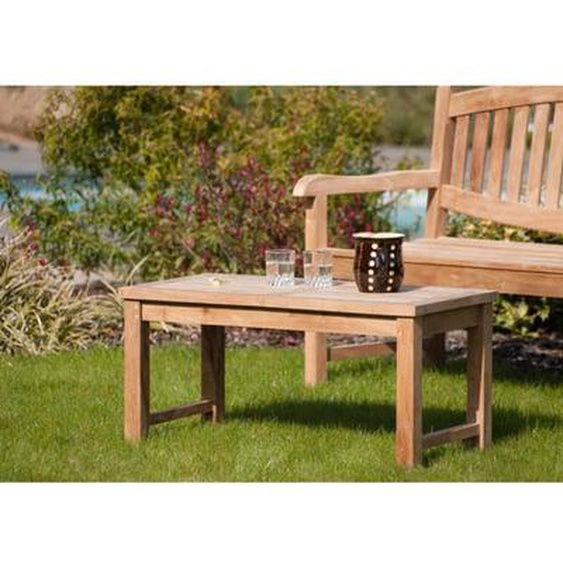 HARRIS - Table basse de jardin rectangulaire 90x45cm en bois Teck