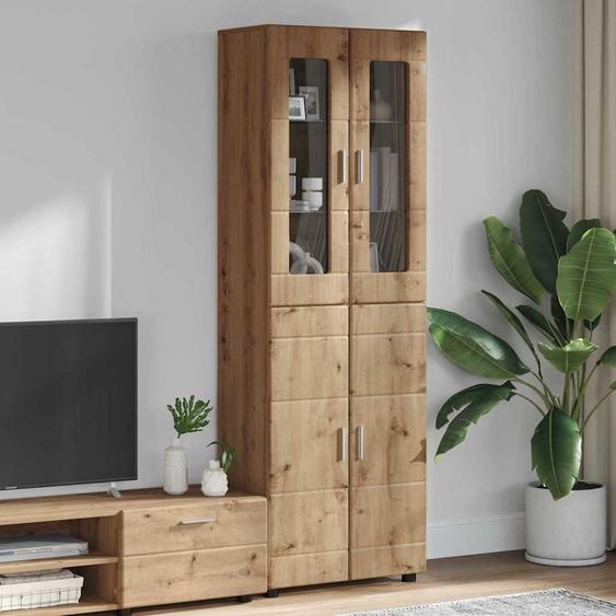 Haut Armoire avec porte FLORIN Chêne artisanal 60 x 35 x 182 cm