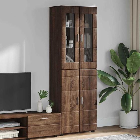Haut Armoire avec étagère FLORIN Chêne brun 60 x 35 x 182 cm