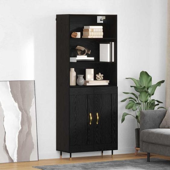Haut Armoire Chêne noir 69,5 x 34 x 180 cm Bois dingénierie