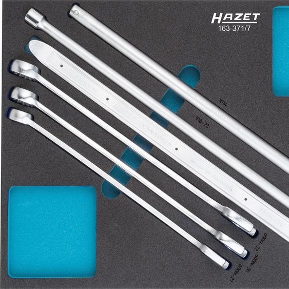 HAZET Jeu doutils 163-371/7 Profil extérieur double hexagone à traction, profil extérieur hexagonal, carré plein 12,5 mm (1/2 pouce), carré plein 20 mm (3/4 pouce) Nombre doutils : 7