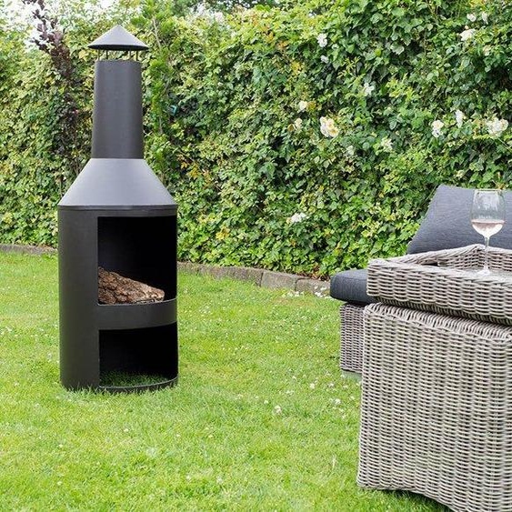 HEAT, foyer de terrasse Larvik avec rangement pour le bois