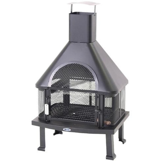 HEAT Poêles de terrasse 130cm - Poêles de terrasse pour le jardin - Foyer Outdoor & Tonneau à feu - Foyer traditionnel avec réserve de bois - Feu de jardin résistant aux intempéries pour le jardin - 110x50x64 cm