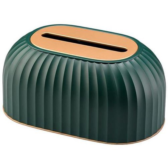 HEG Boite De Rangement Pour Serviettes Boite En Papier Rayée, Boite À Mouchoirs En Plastique De Salon Linge Pack Vert + Vert + or