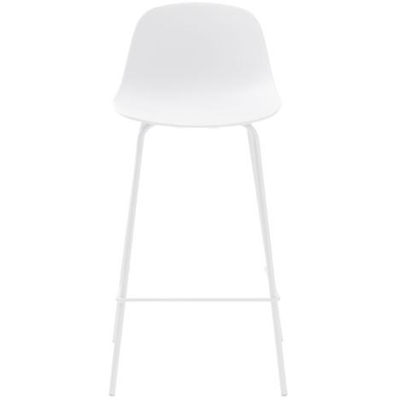Hel - Lot de 2 chaises de bar en plastique et métal H67,5cm - Couleur - Blanc