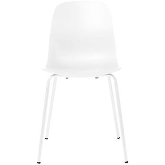 Hel - Lot de 4 chaises en plastique et métal - Couleur - Blanc
