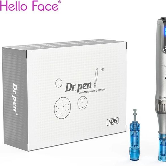 hello face Dr. pen Ultima M8S stylo Derma professionnel sans fil avec 2 aiguilles pour la croissance des cheveux thérapie par micro-aiguilles Micro stylo Anti-reflux