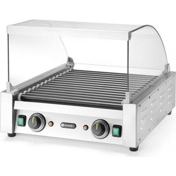 HENDI Couvercle en verre pour gril à rouleaux, Pour gril à rouleaux - 14 rouleaux (268735), 470x591x(H)250mm