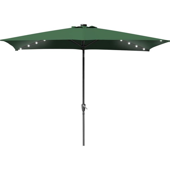 Hengda Parasol Rectangulaire,Manivelle Pliable Fer Parasol de Balcon,Inclinable,2 x 3m,LED,Vert