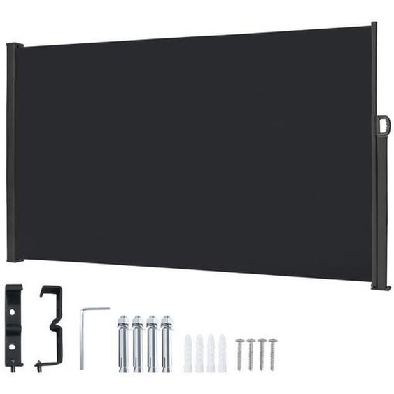 Store latéral - HENGMEI - 200 x 300 cm - Résistant au soleil - Protection contre le vent - Gris foncé