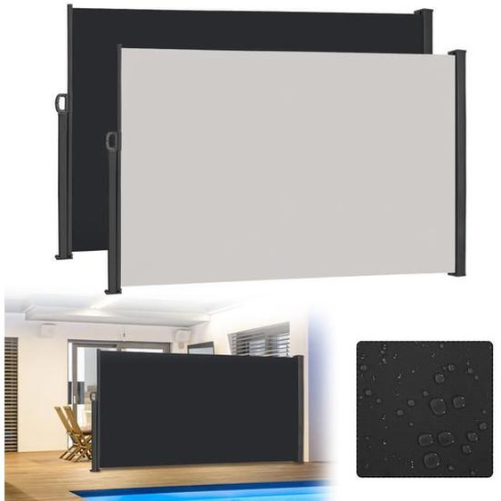 Store latéral rétractable - HENGMEI - 200x300cm - Résistant aux UV - Imperméable - Gris