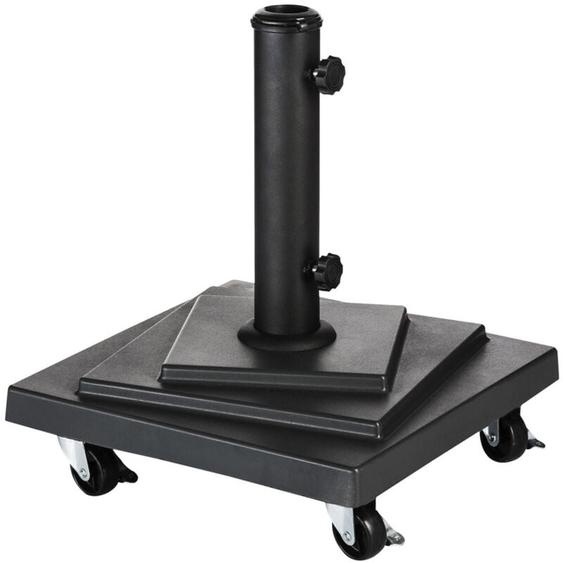 Hesperide - Pied de parasol carré à roulettes noir 15kg en béton - Hespéride
