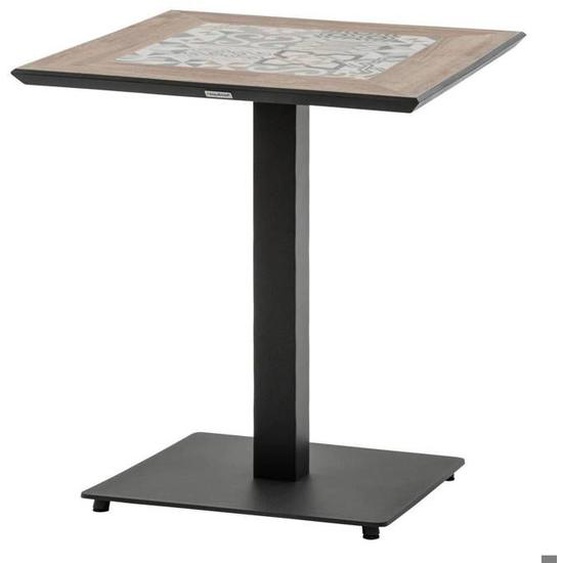 Hespéride - Table de jardin bistro carrée en acier et céramique 2 places LAMBADA - Graphite