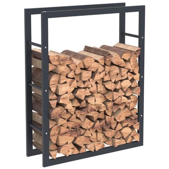 HHWPF0021 Rangement à bois en acier noir 100x80x25CM, rack pour bois de chauffage, range-bûches - Bc-elec