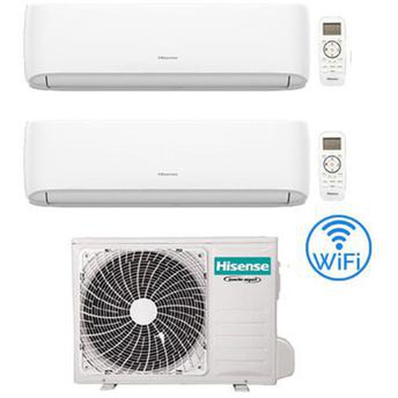Hisense - Hi Comfort Wifi R32 Climatiseur Dual Split Inverter 7000 + 7000 btu avec eu. 2AMW35U4RGC Classe a++/a+