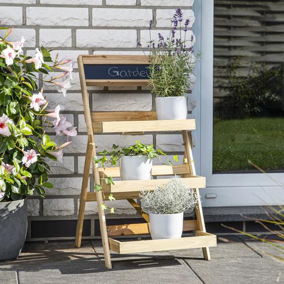 HI Support de plantes pliant à 3 niveaux bois