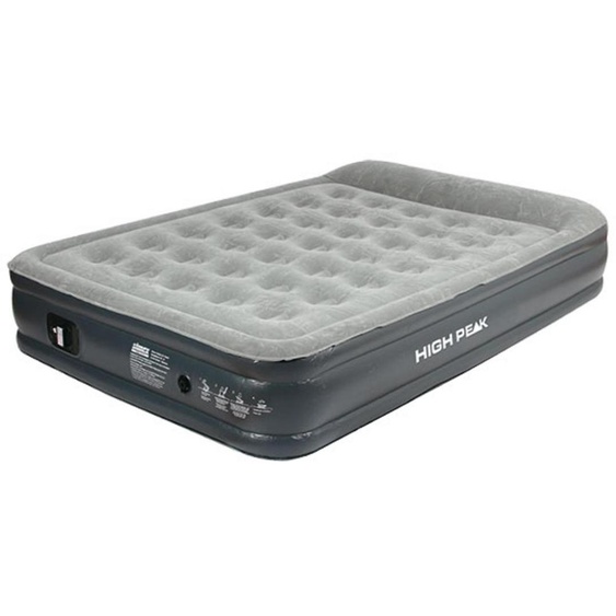 High Peak Smooth Comfort, modèle double, couleur gris clair/gris foncé, dimensions 200 x 128 cm