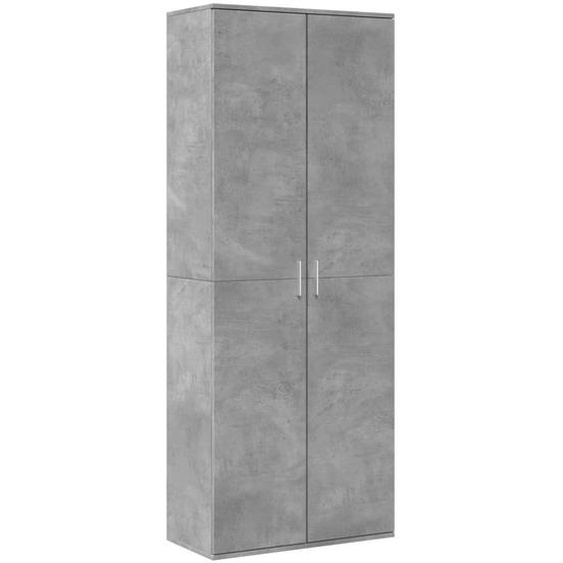 Highboard gris béton 70x35x180 cm Matériau dérivé du bois