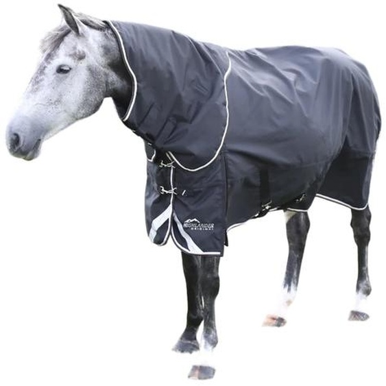 Highlander Plus - Couverture de cheval avec protection de cou ER1752 (183cm) (Noir)