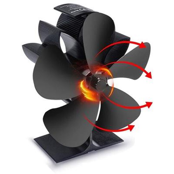Ventilateur de poêle 5 lames Highsam Alimenté par la chaleur - Économie de carburant - Bureau