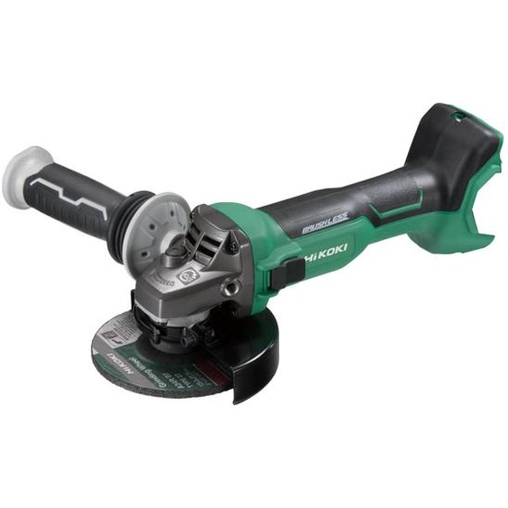 HiKOKI Meuleuse dangle sans fil 125 mm G3613DAW2Z 36 V Multi Volt, Poignée supplémentaire, Disque à ébarber, HSC III Box SET - sans balais