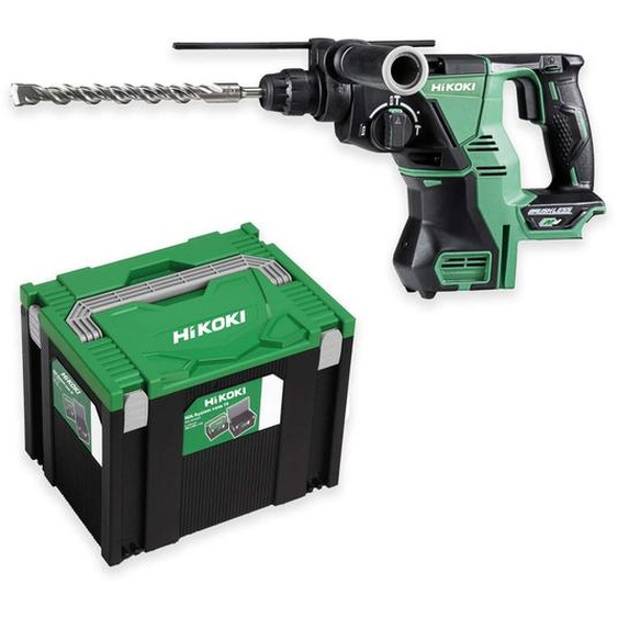 HiKOKI Perforateur-burineur sans fil SDS-plus DH36DPAW2Z 36 V Multi Volt, poignée supplémentaire, butée de profondeur, HSC IV Box