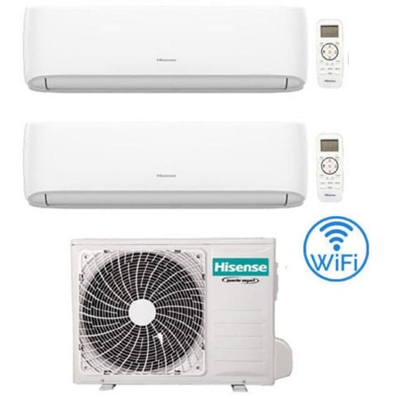 Hisense - Hi Comfort Wifi R32 Climatiseur Dual Split Inverter 9000 + 9000 btu avec e.u. 2AMW35U4RGC Classe a++/a+